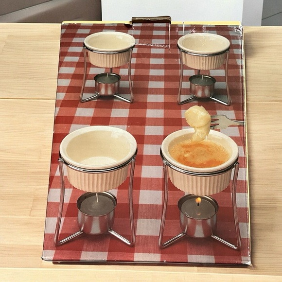 National Housewares Set of 4 Butter Warmers In Chrome Plated Holders - Picture 9 of 9